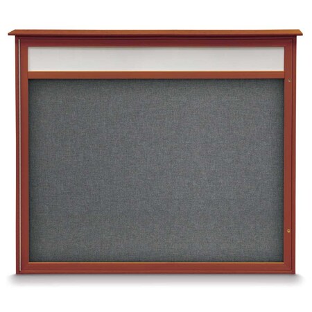 United Visual Products Double Door Enclosed Indoor Letterboard UV11255-WHITE-GREY